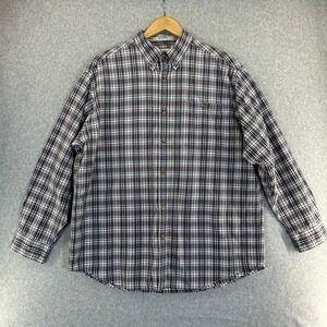 Orvis Plaid Button Front Shirt‎ Long Sleeve Cotton Classic Outdoors Mens Large